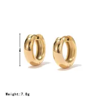 1 Pair Cute Luxurious Simple Style Round 304 Stainless Steel 16K Gold Plated Earrings main image 2