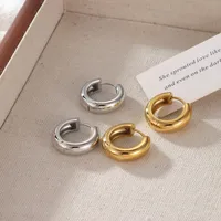 1 Pair Cute Luxurious Simple Style Round 304 Stainless Steel 16K Gold Plated Earrings main image 3