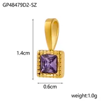 1 Piece 12*6mm 45cm 304 Stainless Steel Zircon Heart Shape Pendant Chain sku image 23
