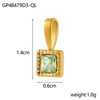 1 Piece 12*6mm 45cm 304 Stainless Steel Zircon Heart Shape Pendant Chain sku image 14
