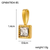 1 Piece 12*6mm 45cm 304 Stainless Steel Zircon Heart Shape Pendant Chain sku image 17