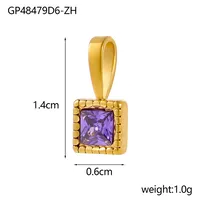 1 Piece 12*6mm 45cm 304 Stainless Steel Zircon Heart Shape Pendant Chain sku image 25
