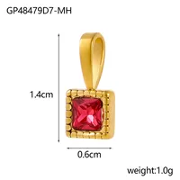 1 Piece 12*6mm 45cm 304 Stainless Steel Zircon Heart Shape Pendant Chain sku image 19