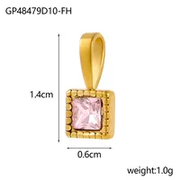 1 Piece 12*6mm 45cm 304 Stainless Steel Zircon Heart Shape Pendant Chain sku image 20
