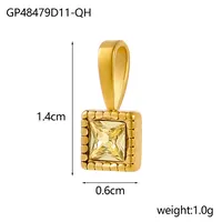 1 Piece 12*6mm 45cm 304 Stainless Steel Zircon Heart Shape Pendant Chain sku image 24
