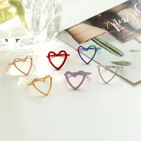 Sweet Solid Color Heart Shape Copper Plating Hollow Out 18k Gold Plated Rose Gold Plated Silver Plated Rings main image 1