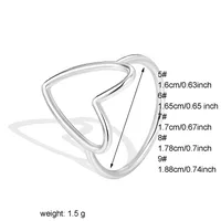 Sweet Solid Color Heart Shape Copper Plating Hollow Out 18k Gold Plated Rose Gold Plated Silver Plated Rings main image 5