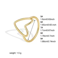 Sweet Solid Color Heart Shape Copper Plating Hollow Out 18k Gold Plated Rose Gold Plated Silver Plated Rings main image 4