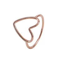 Sweet Solid Color Heart Shape Copper Plating Hollow Out 18k Gold Plated Rose Gold Plated Silver Plated Rings main image 9