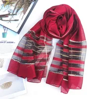 Women's Chinoiserie Ethnic Style Stripe Artificial Cotton  Silk Nylon Silk Scarf sku image 55