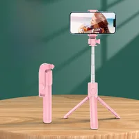 Direct Mini Portable Handheld Mobile Phone Bluetooth Selfie Stick Tripod Flash Light Photography Tool sku image 1