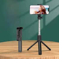 Direct Mini Portable Handheld Mobile Phone Bluetooth Selfie Stick Tripod Flash Light Photography Tool sku image 2