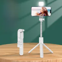 Direct Mini Portable Handheld Mobile Phone Bluetooth Selfie Stick Tripod Flash Light Photography Tool sku image 7