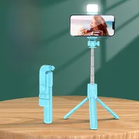 Direct Mini Portable Handheld Mobile Phone Bluetooth Selfie Stick Tripod Flash Light Photography Tool sku image 8