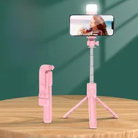 Direct Mini Portable Handheld Mobile Phone Bluetooth Selfie Stick Tripod Flash Light Photography Tool sku image 12