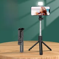Direct Mini Portable Handheld Mobile Phone Bluetooth Selfie Stick Tripod Flash Light Photography Tool sku image 13