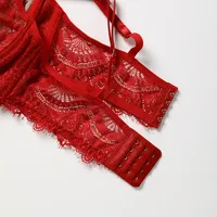Solid Color Lace Traditional Push Up Fun Gather Bra Set main image 2