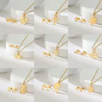 Simple Style Classic Style Map Infinity Life Tree 201 Stainless Steel Plating Women's Earrings Necklace Jewelry Set main image 1