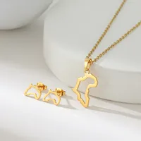 Simple Style Classic Style Map Infinity Life Tree 201 Stainless Steel Plating Women's Earrings Necklace Jewelry Set sku image 1