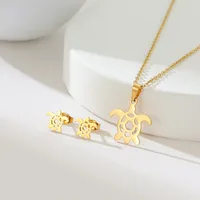 Simple Style Classic Style Map Infinity Life Tree 201 Stainless Steel Plating Women's Earrings Necklace Jewelry Set sku image 37
