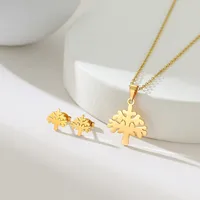 Simple Style Classic Style Map Infinity Life Tree 201 Stainless Steel Plating Women's Earrings Necklace Jewelry Set sku image 4