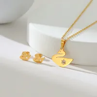 Simple Style Classic Style Map Infinity Life Tree 201 Stainless Steel Plating Women's Earrings Necklace Jewelry Set sku image 30