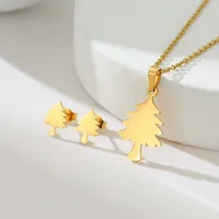 Simple Style Classic Style Map Infinity Life Tree 201 Stainless Steel Plating Women's Earrings Necklace Jewelry Set sku image 5
