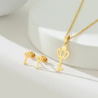 Simple Style Classic Style Map Infinity Life Tree 201 Stainless Steel Plating Women's Earrings Necklace Jewelry Set sku image 6