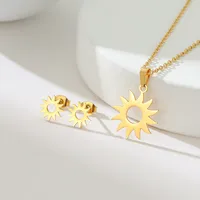 Simple Style Classic Style Map Infinity Life Tree 201 Stainless Steel Plating Women's Earrings Necklace Jewelry Set sku image 38