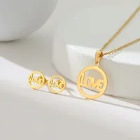 Simple Style Classic Style Map Infinity Life Tree 201 Stainless Steel Plating Women's Earrings Necklace Jewelry Set sku image 7