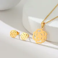 Simple Style Classic Style Map Infinity Life Tree 201 Stainless Steel Plating Women's Earrings Necklace Jewelry Set sku image 9