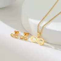 Simple Style Classic Style Map Infinity Life Tree 201 Stainless Steel Plating Women's Earrings Necklace Jewelry Set sku image 39