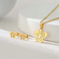 Simple Style Classic Style Map Infinity Life Tree 201 Stainless Steel Plating Women's Earrings Necklace Jewelry Set sku image 40