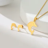 Simple Style Classic Style Map Infinity Life Tree 201 Stainless Steel Plating Women's Earrings Necklace Jewelry Set sku image 34