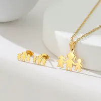 Simple Style Classic Style Map Infinity Life Tree 201 Stainless Steel Plating Women's Earrings Necklace Jewelry Set sku image 13