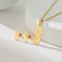 Simple Style Classic Style Map Infinity Life Tree 201 Stainless Steel Plating Women's Earrings Necklace Jewelry Set sku image 15