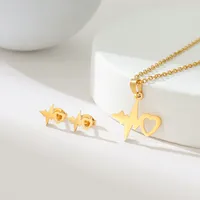 Simple Style Classic Style Map Infinity Life Tree 201 Stainless Steel Plating Women's Earrings Necklace Jewelry Set sku image 16