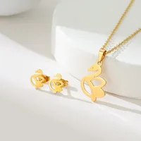 Simple Style Classic Style Map Infinity Life Tree 201 Stainless Steel Plating Women's Earrings Necklace Jewelry Set sku image 17