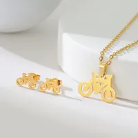 Simple Style Classic Style Map Infinity Life Tree 201 Stainless Steel Plating Women's Earrings Necklace Jewelry Set sku image 19