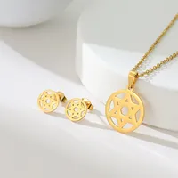 Simple Style Classic Style Map Infinity Life Tree 201 Stainless Steel Plating Women's Earrings Necklace Jewelry Set sku image 20
