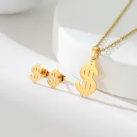 Simple Style Classic Style Map Infinity Life Tree 201 Stainless Steel Plating Women's Earrings Necklace Jewelry Set sku image 21