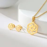 Simple Style Classic Style Map Infinity Life Tree 201 Stainless Steel Plating Women's Earrings Necklace Jewelry Set sku image 23