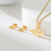 Simple Style Classic Style Map Infinity Life Tree 201 Stainless Steel Plating Women's Earrings Necklace Jewelry Set sku image 24