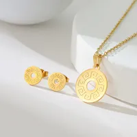 Simple Style Classic Style Map Infinity Life Tree 201 Stainless Steel Plating Women's Earrings Necklace Jewelry Set sku image 25
