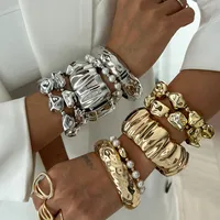Sweet Cool Style Solid Color Alloy Plating Women's Rings Bracelets main image 1
