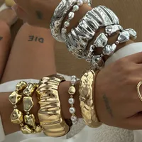 Sweet Cool Style Solid Color Alloy Plating Women's Rings Bracelets main image 3