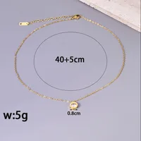 Simple Style Round 304 Stainless Steel Inlay Zircon 18K Gold Plated Women's Pendant Necklace main image 2