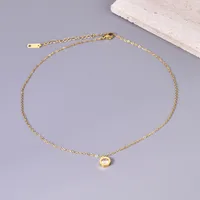 Simple Style Round 304 Stainless Steel Inlay Zircon 18K Gold Plated Women's Pendant Necklace main image 7