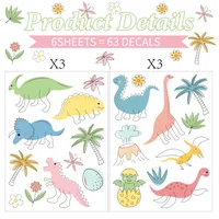 Casual Dinosaur Rose PVC Wall Sticker Wall Art sku image 6