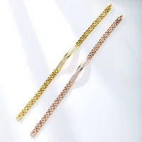 XUPING Simple Style Geometric Alloy Copper Inlay Zirconia 18K Gold Plated Women's Bracelets main image 1
